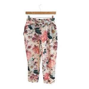 Floral High-Waisted Trousers With Belt By Donnée Par Dieu Womens M